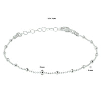 vDam Armband Bolletjes 2,0 Mm 16cm + 3 Cm Zilver Gerhodineerd 1328619  16cm