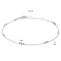 vDam Armband Bolletjes 2,0 Mm 16cm + 3 Cm Zilver Gerhodineerd 1328621  16cm