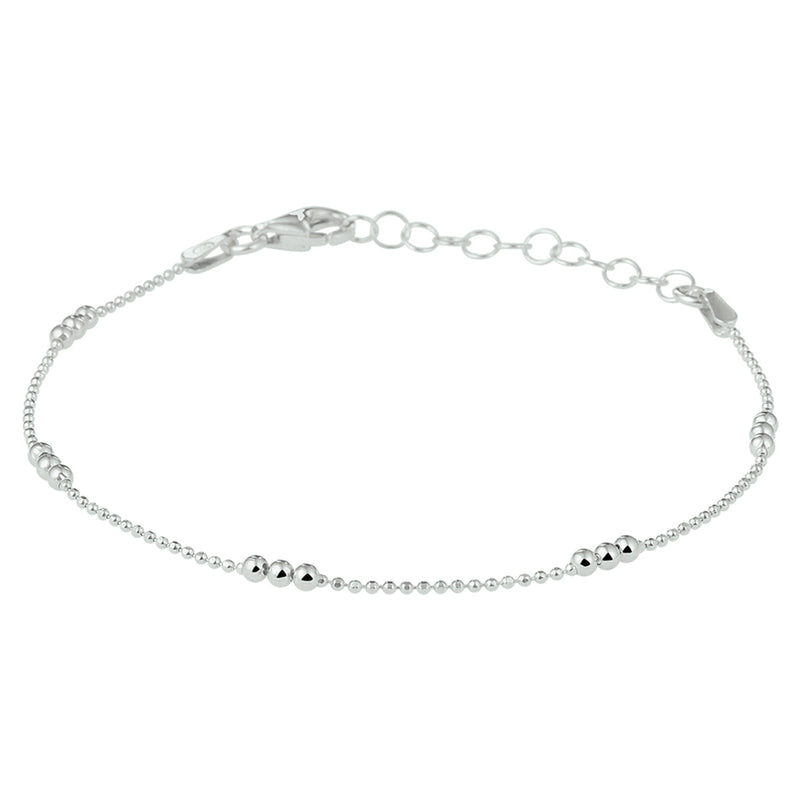 vDam Armband Bolletjes 2,0 Mm 16 + 3 Cm Zilver Gerhodineerd 1328621