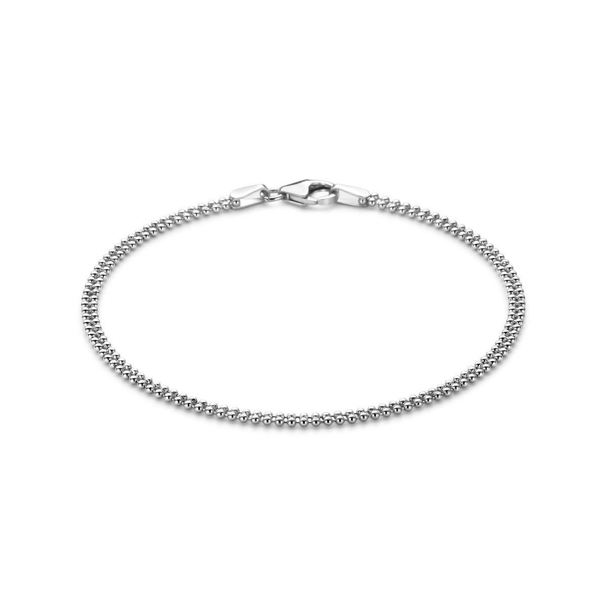 vDam Armband Bolletjes 2,4 Mm 18 Cm Zilver Gerhodineerd 1341782