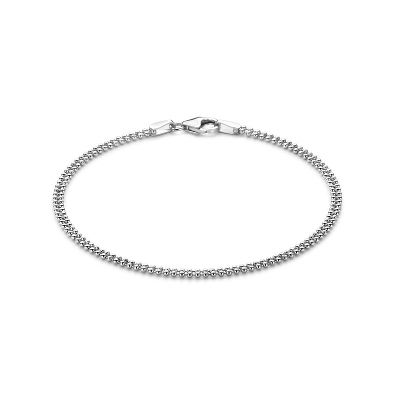 vDam Armband Bolletjes 2,4 Mm 18 Cm Zilver Gerhodineerd 1341782