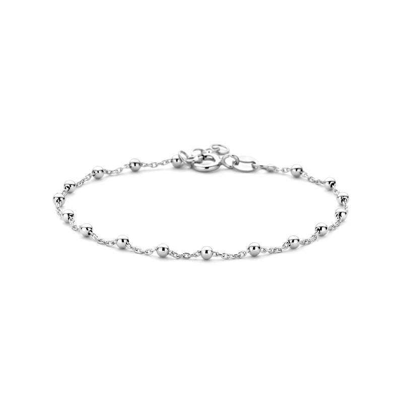 vDam Armband Bolletjes 2,5 Mm 17 + 2 Cm Zilver Gerhodineerd 1332600