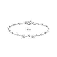 vDam Armband Bolletjes 2,5 Mm 17cm + 2 Cm Zilver Gerhodineerd 1332600  17cm