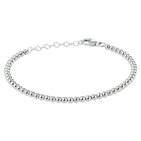 vDam Armband Bolletjes 3,0 Mm 16 + 3 Cm Zilver Gerhodineerd 1329632