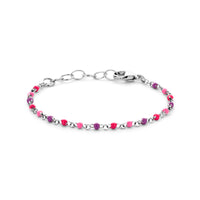 vDam Armband Bolletjes Gekleurd Emaille 11 + 2 Cm Zilver Gerhodineerd 1339014