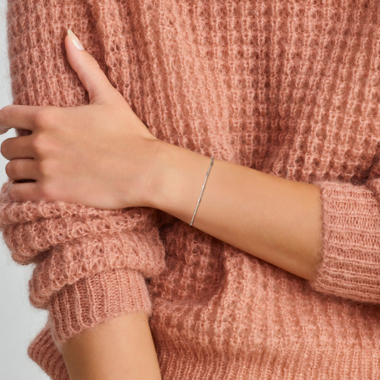 vDam Armband Buisjes 1,3 Mm 16cm + 3 Cm Zilver Gerhodineerd 1333544  16cm