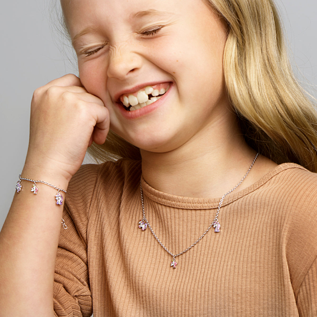 vDam Armband Eenhoorn 13cm + 3 Cm Zilver Gerhodineerd 13cm30339  13cm