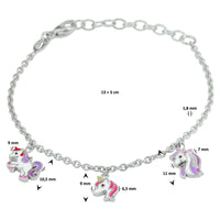 vDam Armband Eenhoorn 13cm + 3 Cm Zilver Gerhodineerd 13cm30339  13cm