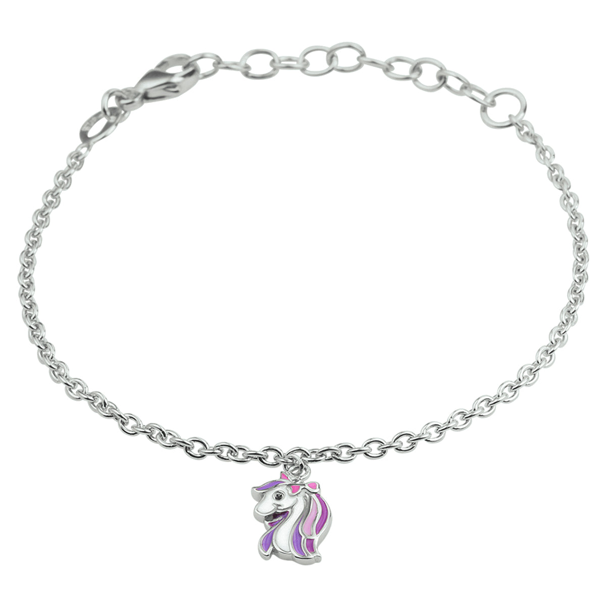 vDam Armband Eenhoorn 13 + 3 Cm Zilver Gerhodineerd 1332134