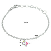 vDam Armband Eenhoorn 13cm + 3 Cm Zilver Gerhodineerd 13cm3213cm5  13cm