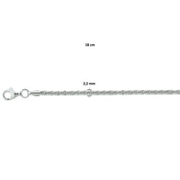 vDam Armband Fantasie 2,2 Mm Zilver Gerhodineerd 1325535  18cm