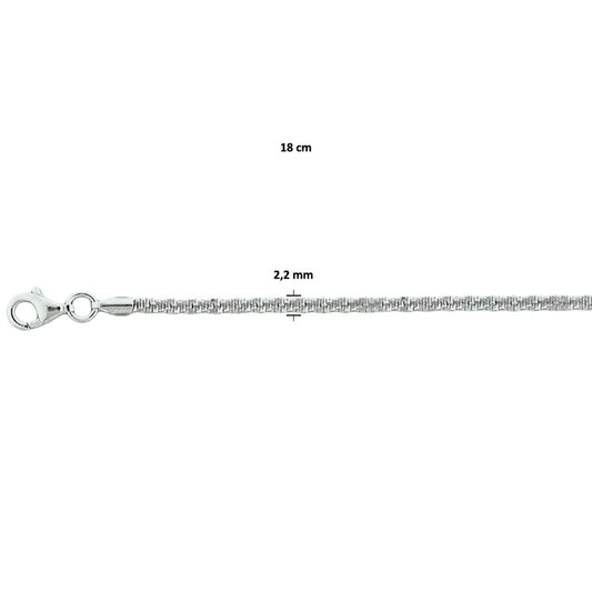 vDam Armband Fantasie 2,2 Mm Zilver Gerhodineerd 1325536  19cm