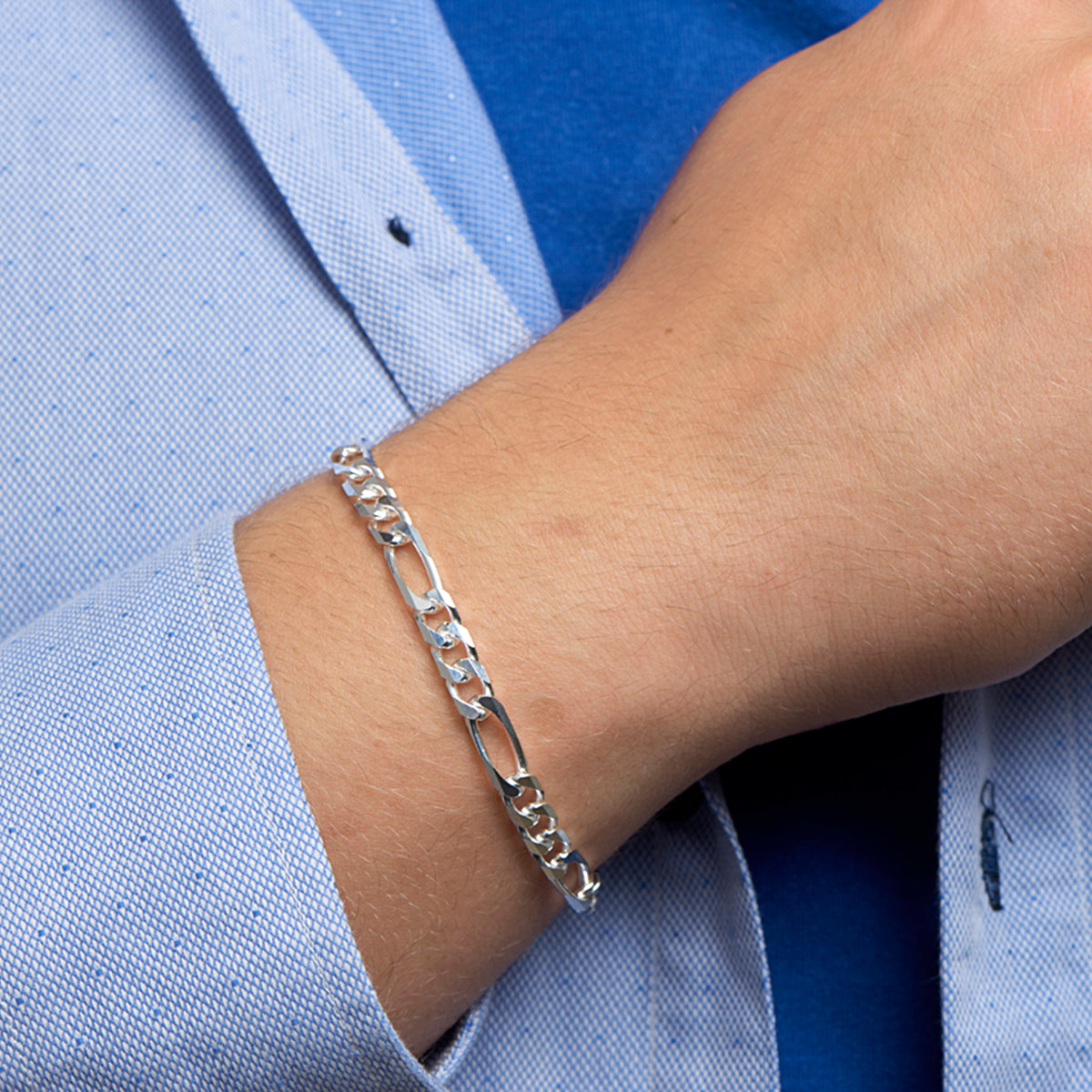 vDam Armband Figaro 6,0 Mm 21cm Cm Zilver Gerhodineerd 1329694  21cm