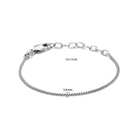 vDam Armband Gourmette 4-zijdes Geslepen 1,4 Mm Zilver Gerhodineerd 13cm37041  13cm