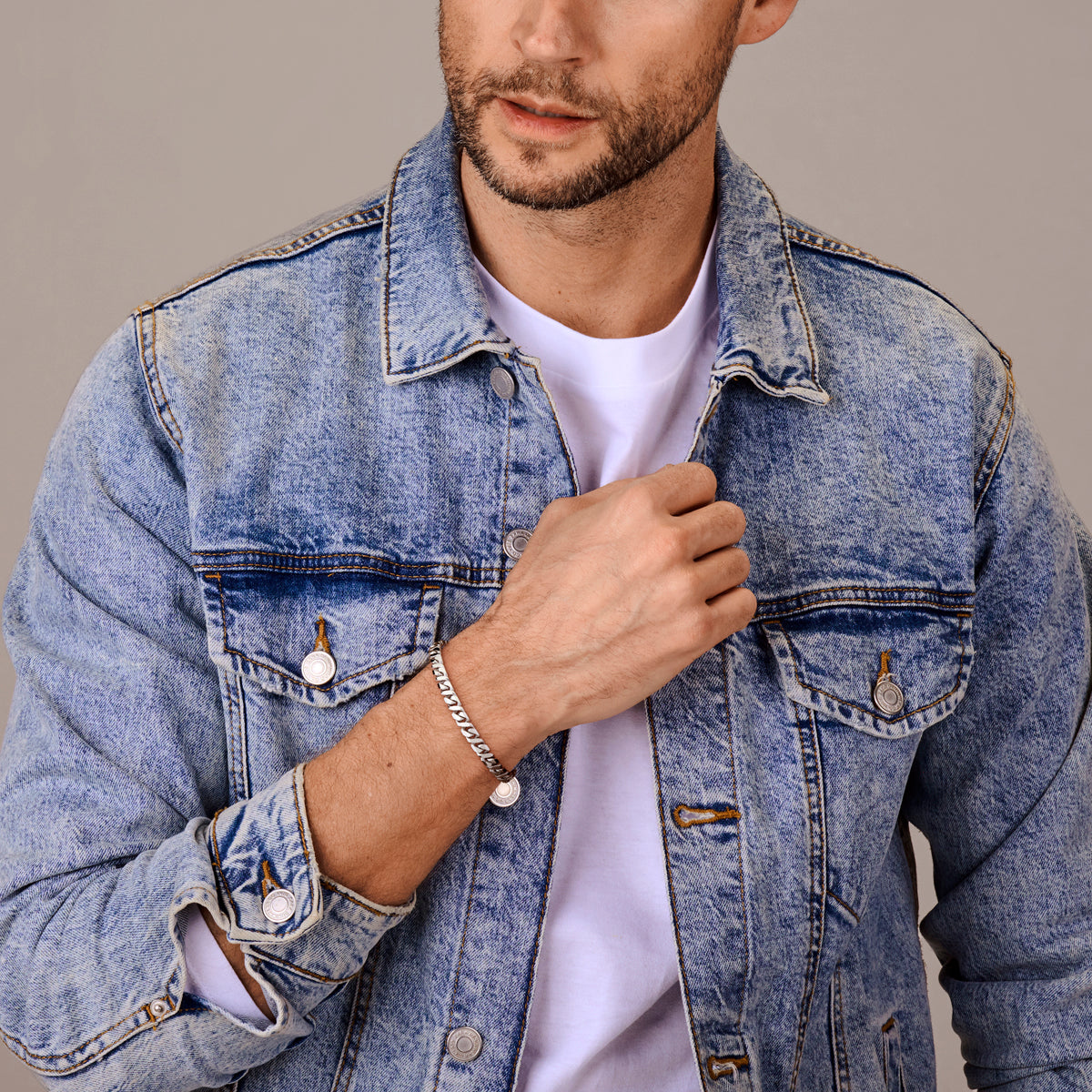 vDam Armband Gourmette 5,2 Mm Zilver Gerhodineerd 1341791  21cm