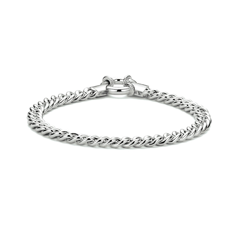vDam Armband Gourmette 5,8 Mm 19 Cm Met Groot Springslot Zilver Gerhodineerd 1340086