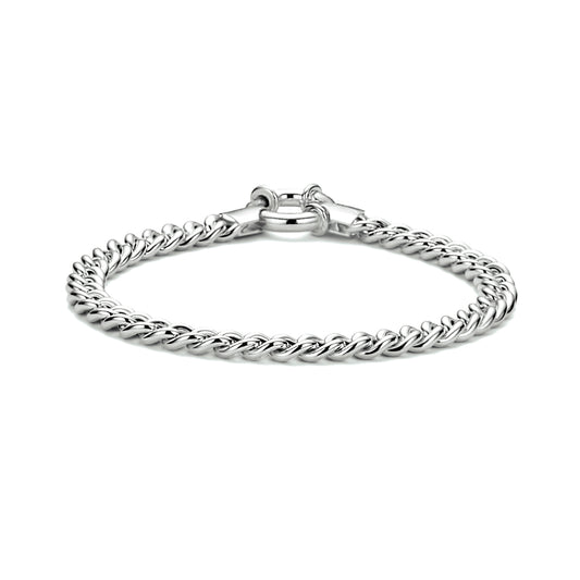 vDam Armband Gourmette 5,8 Mm 19 Cm Met Groot Springslot Zilver Gerhodineerd 1340087