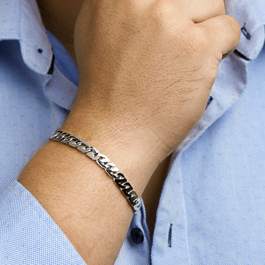 vDam Armband Gourmette 6,6 Mm Zilver Gerhodineerd 1330507  20cm