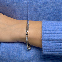 vDam Armband Gourmette 6-zijdes Geslepen 4,8 Mm 19cm Cm Zilver Gerhodineerd 1332396  19cm