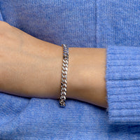 vDam Armband Gourmette 6-zijdes Geslepen 5,6 Mm 19cm Cm Zilver Gerhodineerd 1332397  19cm