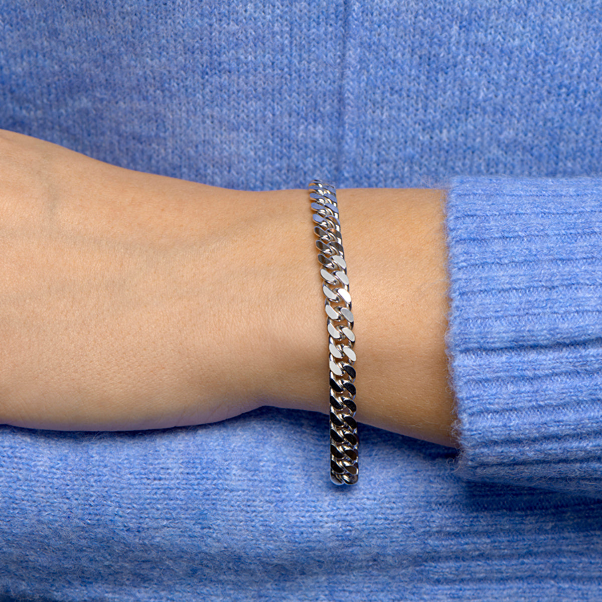 vDam Armband Gourmette 6-zijdes Geslepen 6,6 Mm 19,5 Cm Zilver Gerhodineerd 1332398  19.5cm