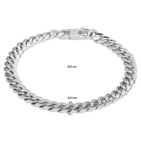 vDam Armband Gourmette 6-zijdes Geslepen 6,6 Mm 19,5 Cm Zilver Gerhodineerd 1332398  19.5cm
