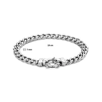 vDam Armband Gourmette 7,0 Mm 19cm Cm Met Groot Springslot Zilver Gerhodineerd 1336600  19cm