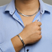 vDam Armband Gourmette 8,2 Mm Zilver Gerhodineerd 1330181  21cm