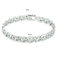 vDam Armband Gourmette 8,2 Mm Zilver Gerhodineerd 1330509  20cm