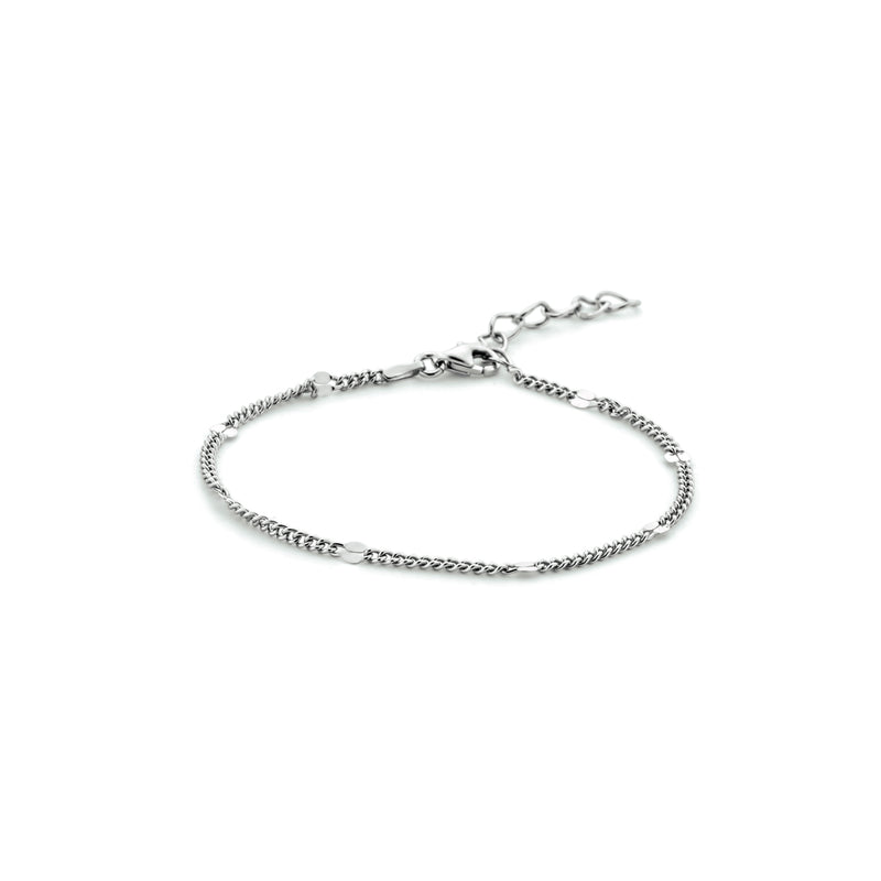vDam Armband Gourmette Met Tussenstuk 3,0 Mm 16 + 3 Cm Zilver Gerhodineerd 1333549