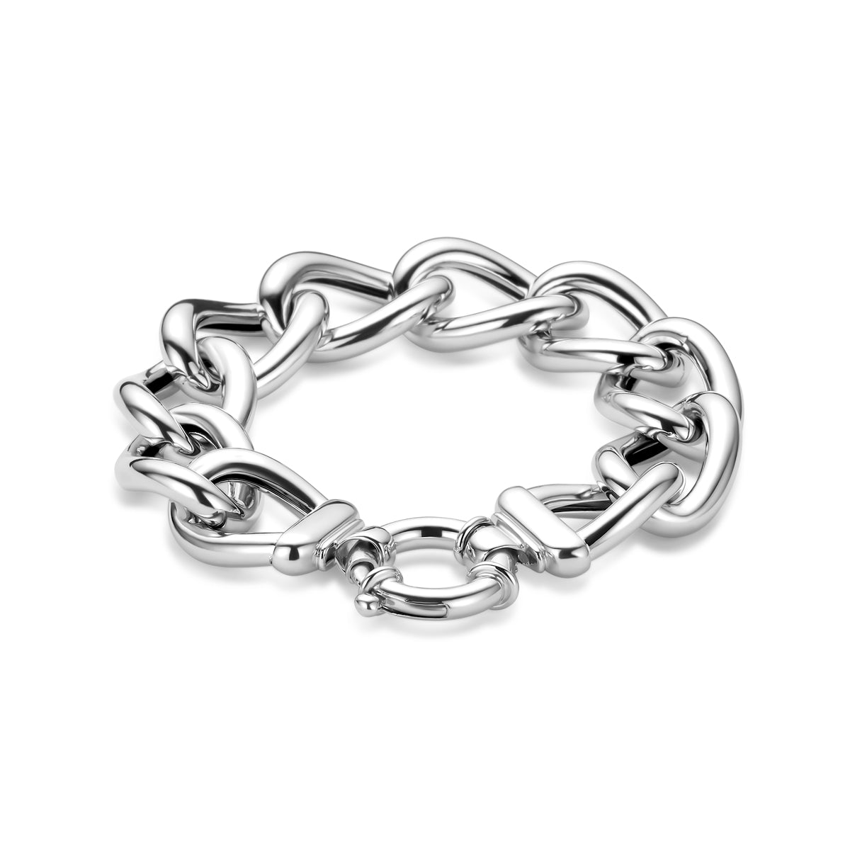 vDam Armband Groot Slot Gourmette 18 Mm 21 Cm Zilver Gerhodineerd 1340745