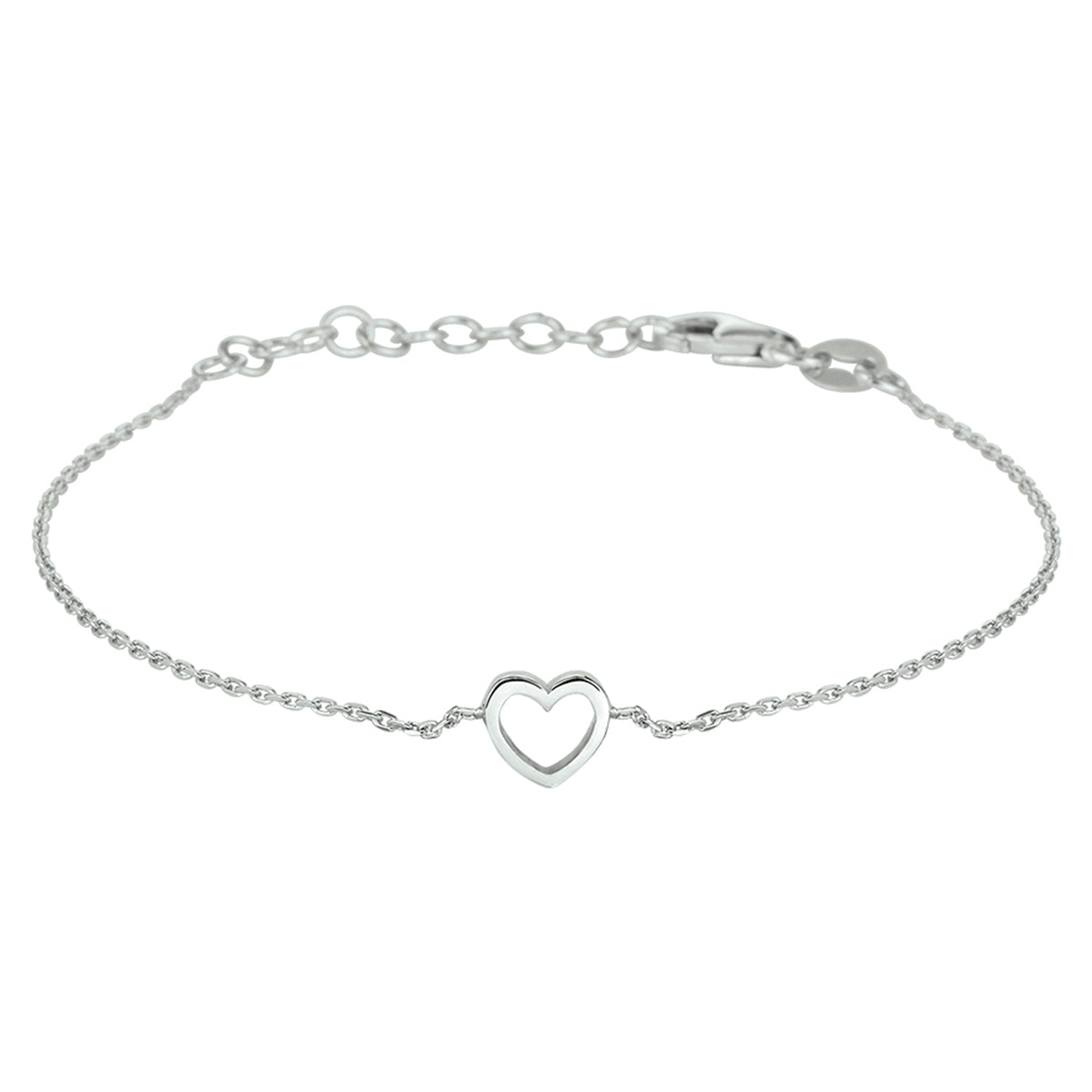 vDam Armband Hart 15 + 3 Cm Zilver Gerhodineerd 1328593