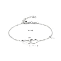 vDam Armband Hart 16cm + 3 Cm Zilver Gerhodineerd 1326171  16cm