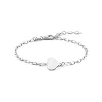 vDam Armband Hart 16 + 3 Cm Zilver Gerhodineerd 1336399