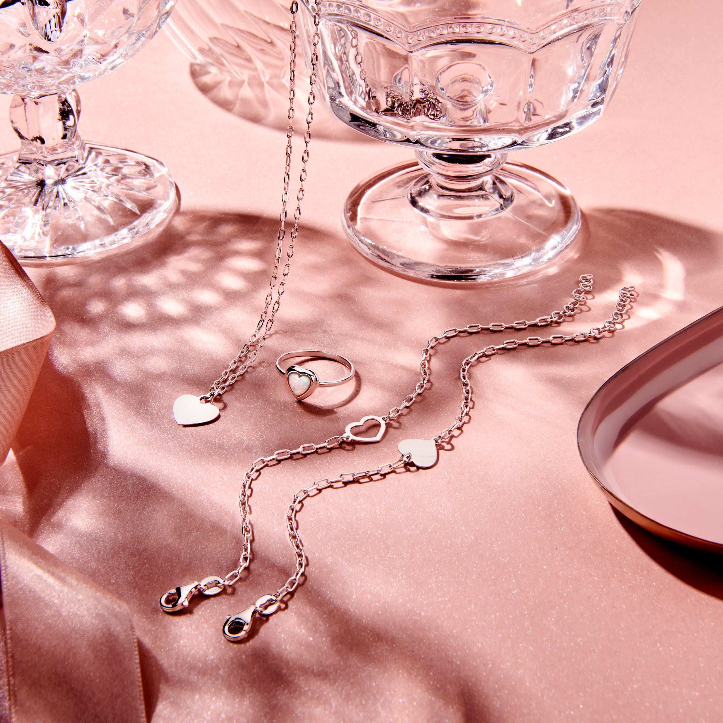 vDam Armband Hart 16cm + 3 Cm Zilver Gerhodineerd 1336399  16cm