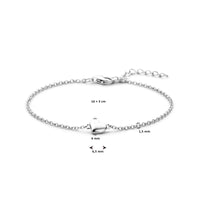 vDam Armband Hart 16cm + 3 Cm Zilver Gerhodineerd 1338513  16cm
