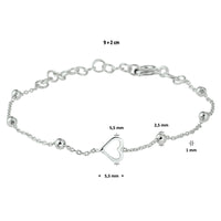 vDam Armband Hart 9 + 2 Cm Zilver Gerhodineerd 1330485  11cm