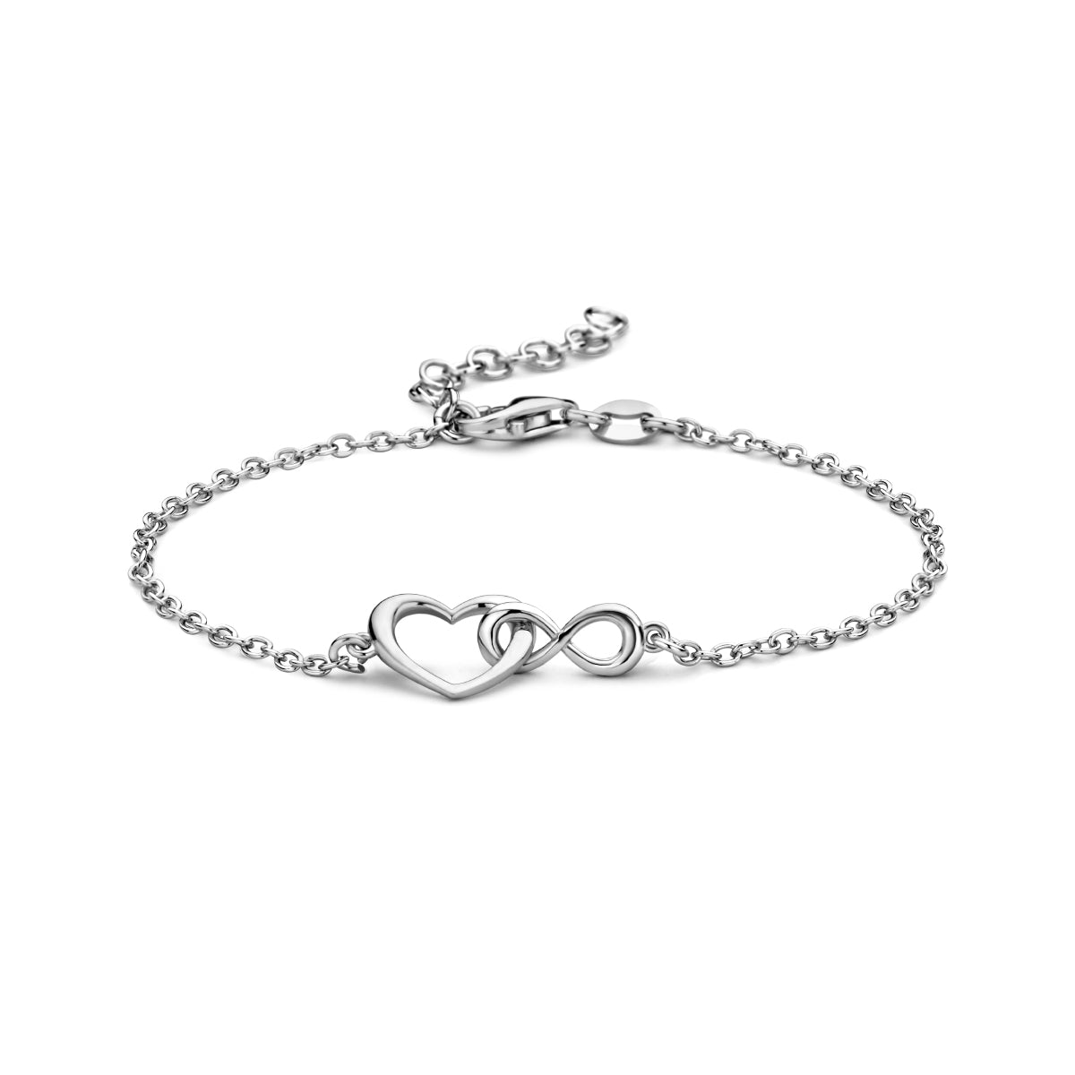 vDam Armband Hart En Infinity 16 + 3 Cm Zilver Gerhodineerd 1335441