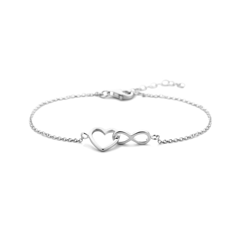 vDam Armband Hart En Infinity 16 + 3 Cm Zilver Gerhodineerd 1336505