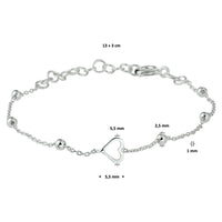 vDam Armband Hart Zilver Gerhodineerd 13cm29443  13cm