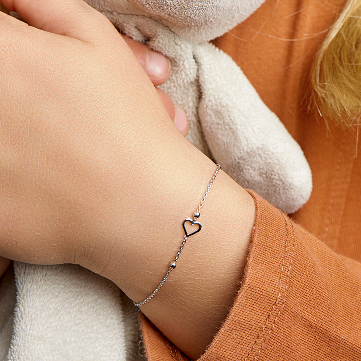 vDam Armband Hart Zilver Gerhodineerd 13cm29443  13cm