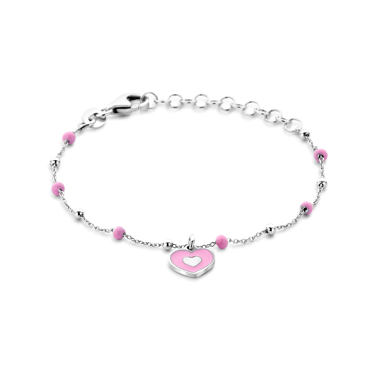 vDam Armband Hartje 13 + 3 Cm Zilver Gerhodineerd 1341618