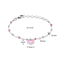 vDam Armband Hartje 13cm + 3 Cm Zilver Gerhodineerd 13cm41618  13cm