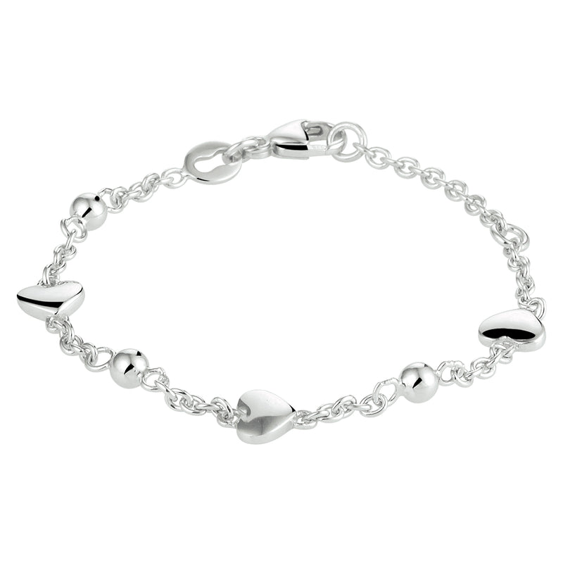 vDam Armband Hartjes 11 - 13 Cm Zilver Gerhodineerd 1333083