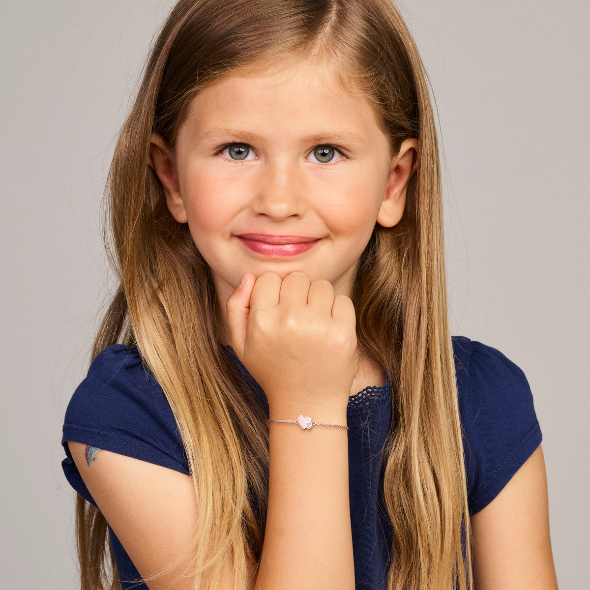 vDam Armband Hartjes 11cm + 3 Cm Zilver Gerhodineerd 1338474  11cm