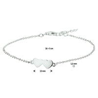 vDam Armband Hartjes 16cm + 3 Cm Zilver Gerhodineerd 1327001  16cm