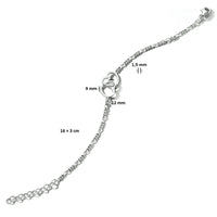 vDam Armband Hartjes 16cm + 3 Cm Zilver Gerhodineerd 1334370  16cm
