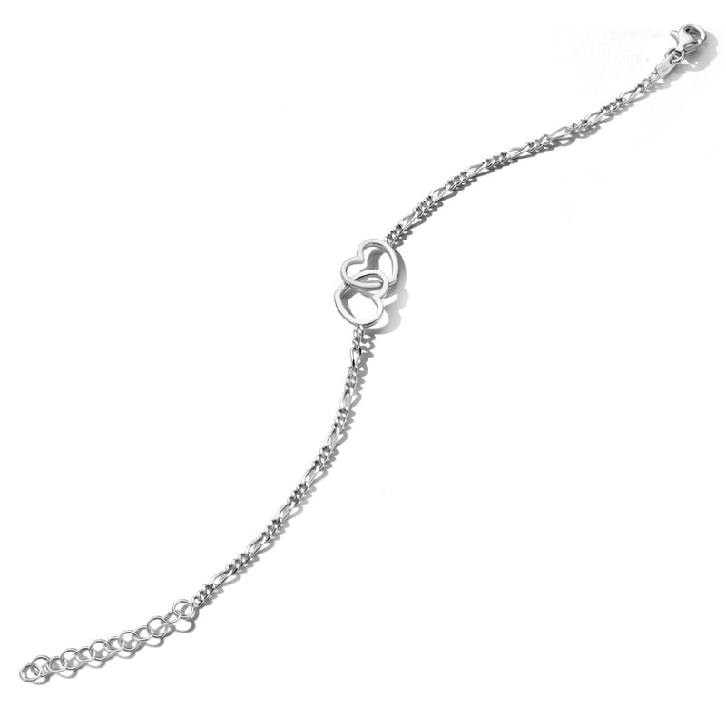 vDam Armband Hartjes 16 + 3 Cm Zilver Gerhodineerd 1334370