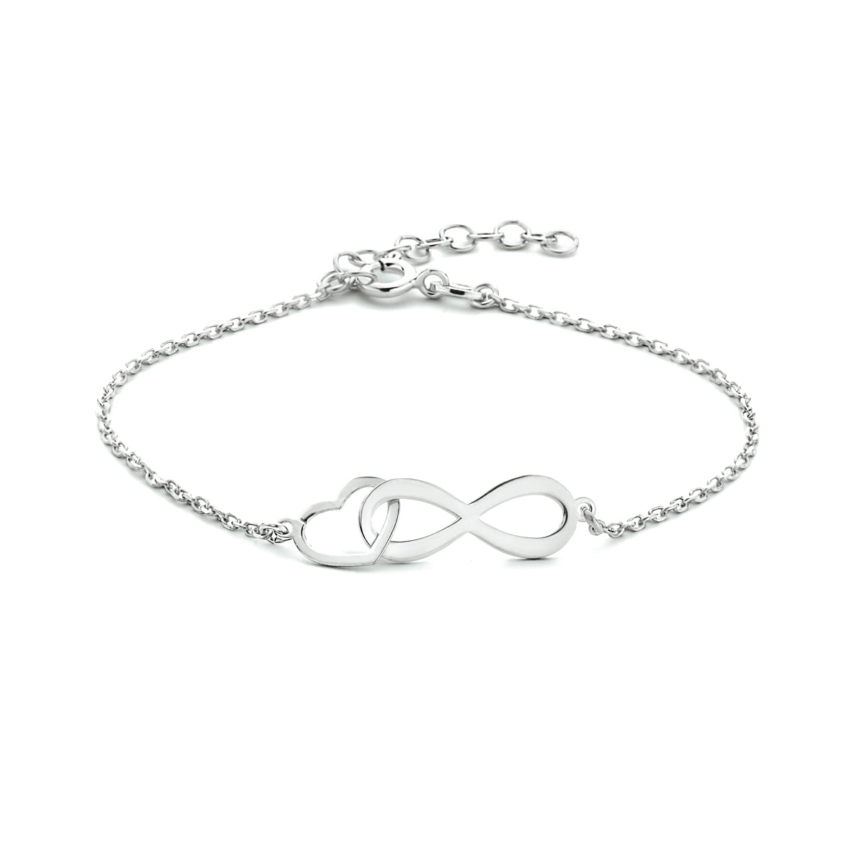 vDam Armband Infinity En Hart 16 + 3 Cm Zilver Gerhodineerd 1333998