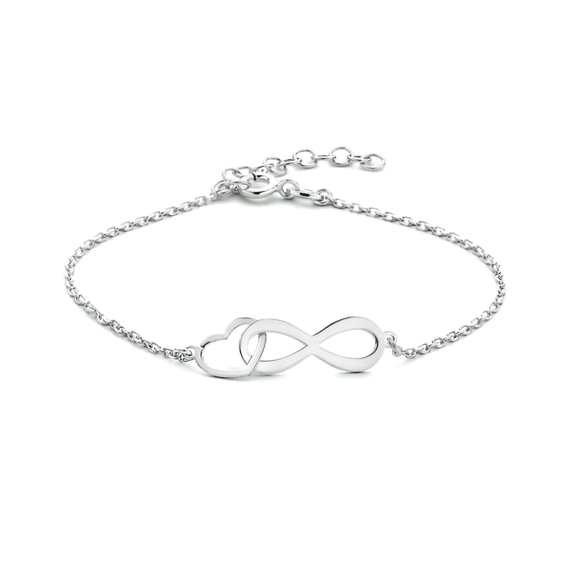 vDam Armband Infinity En Hart 16 + 3 Cm Zilver Gerhodineerd 1333998